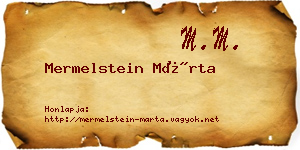 Mermelstein Márta névjegykártya